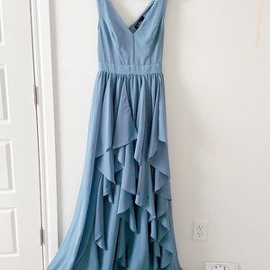Blue Ruffled Maxi Dress